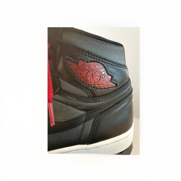 Nike Air Jordan 1 Retro MENS High OG Black Satin Gym Red Size 9 LIGHTLY WORN!! - Picture 9 of 15
